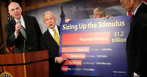 U.S. lawmakers announcing stimulus