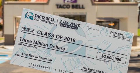 Taco Bell Scholarship check