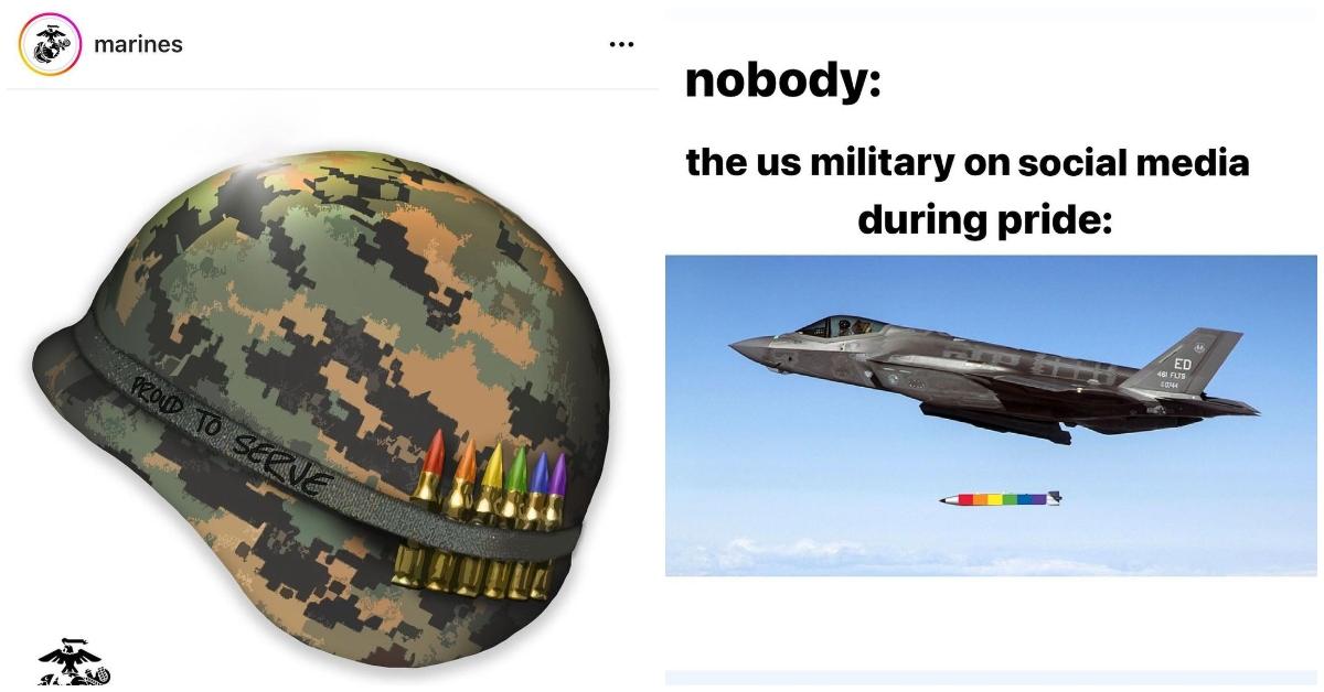 pride month corporate meme marines