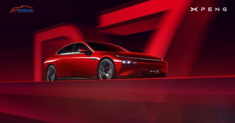 Xpeng car on display