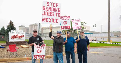 Kellogg workers on strike