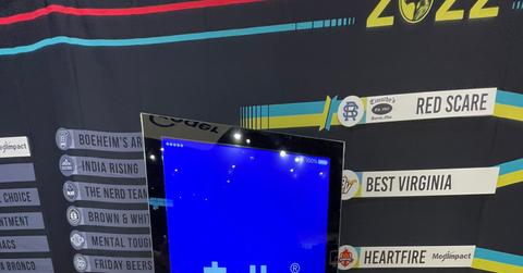 The Zelle logo on a large phone display screen