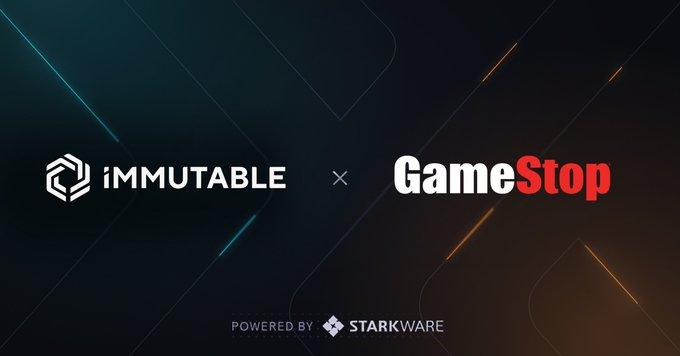 Immutable X and GameStop logos