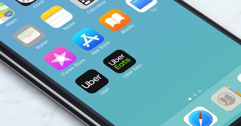 Uber and Uber Eats apps on a smartphone