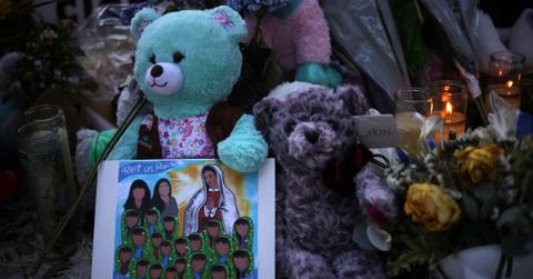 A memorial for Robb Elementary School shooting victims