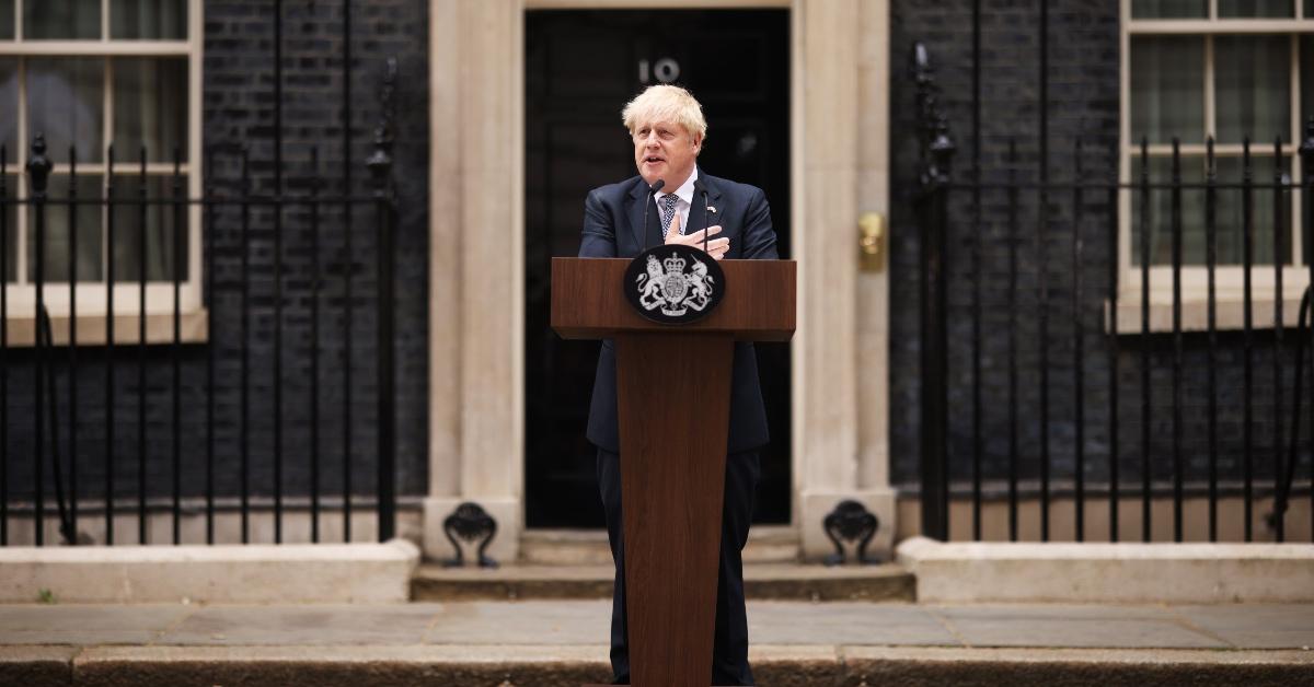 Boris Johnson announces his resignation outside 10 Downing Street on July 7, 2022