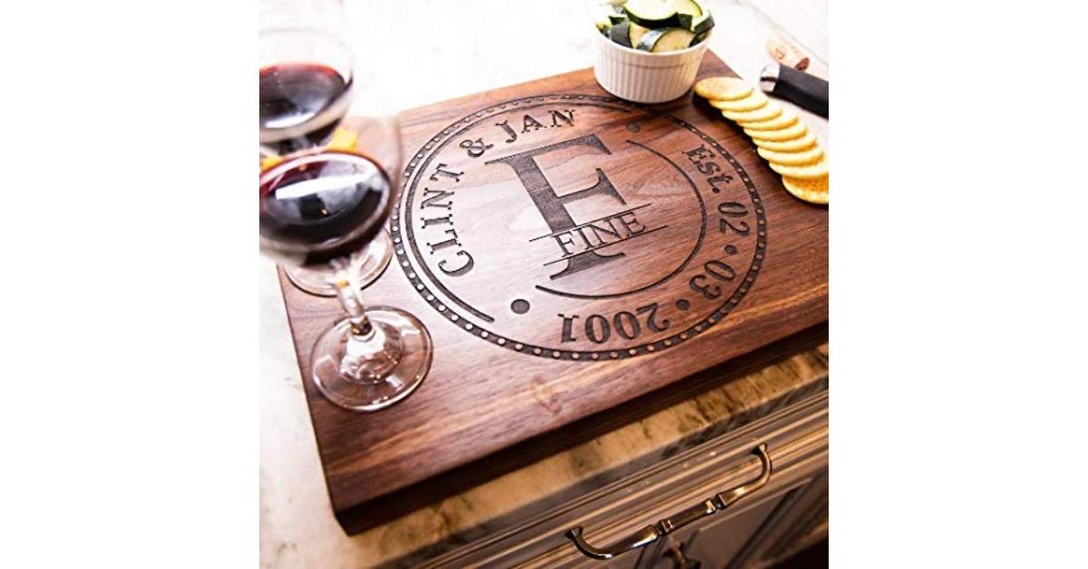 Personalized wedding anniversary cutting board