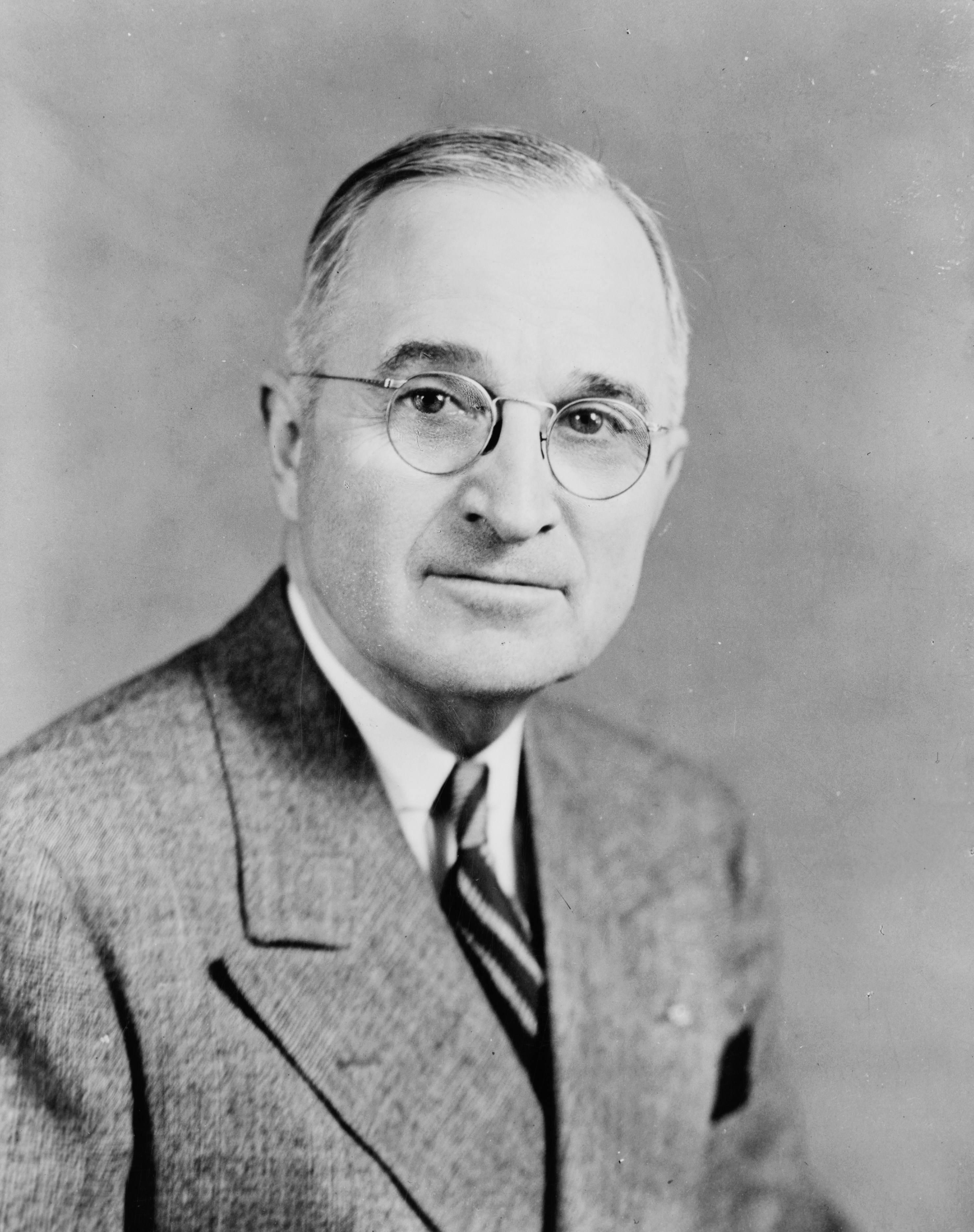Harry S. Truman wearing a suit.