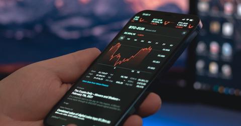 Bitcoin chart on smartphone