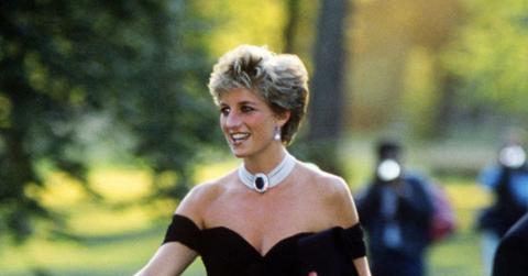 Princess Diana wearing the "revenge dress"