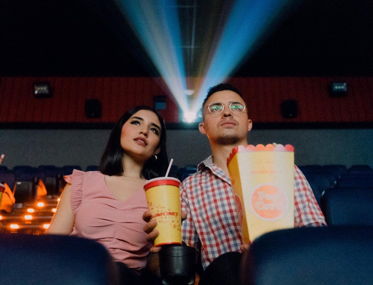 A couple at the movie theater