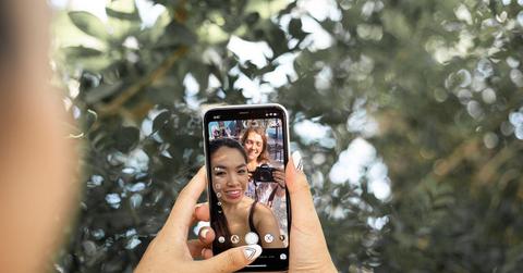 A person making a Facebook Reels video