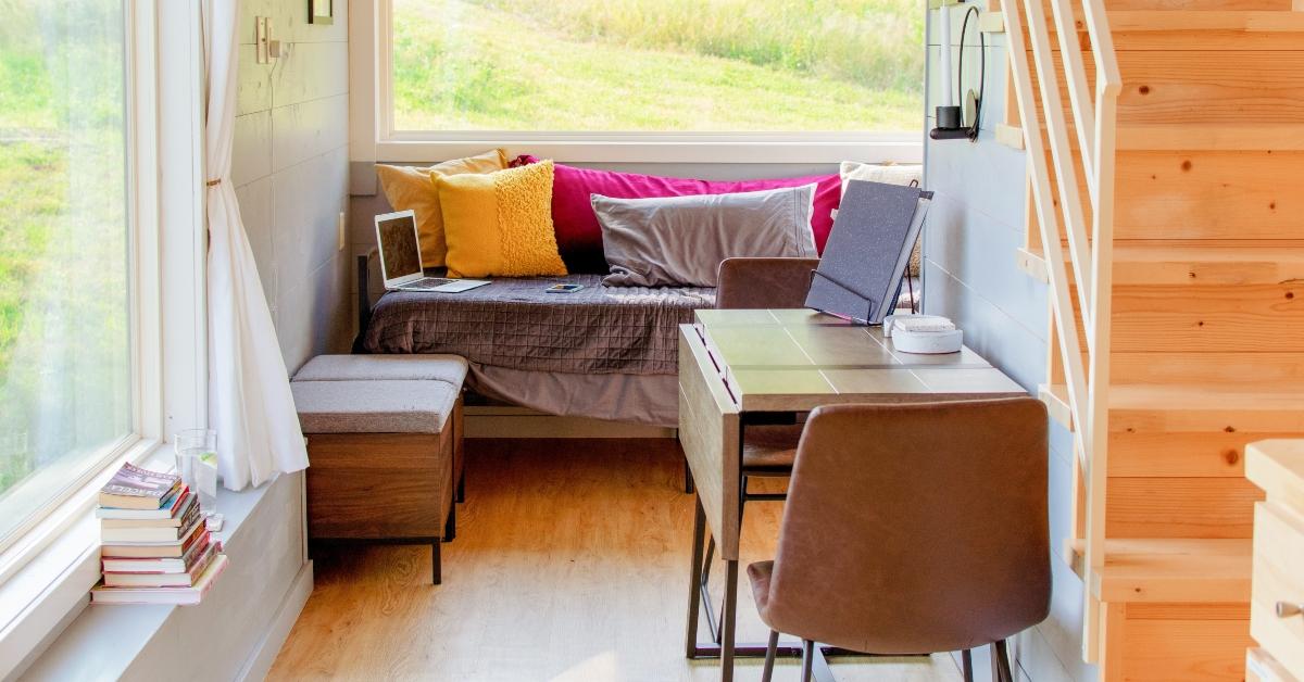 Interior living space of a tiny home.