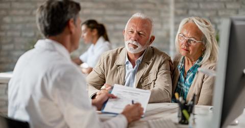 Elderly couple at the doctor.