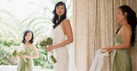 A bride and two bridesmaids