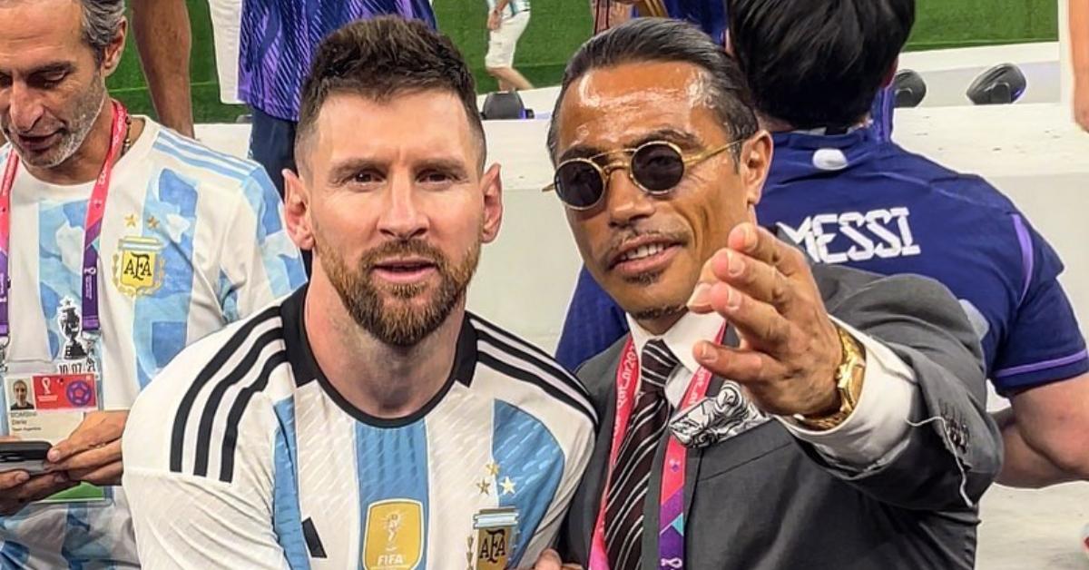 Salt Bae celebrating with Lionel Messi