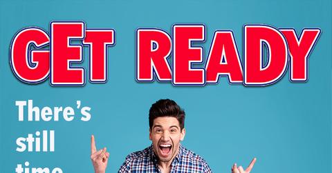 A person jumping in an IRS tax reminder graphic