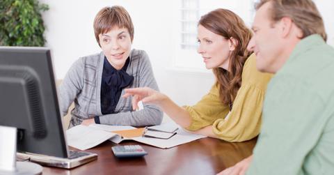 Couple with financial advisor