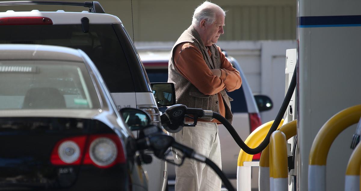 Customer at a gas station