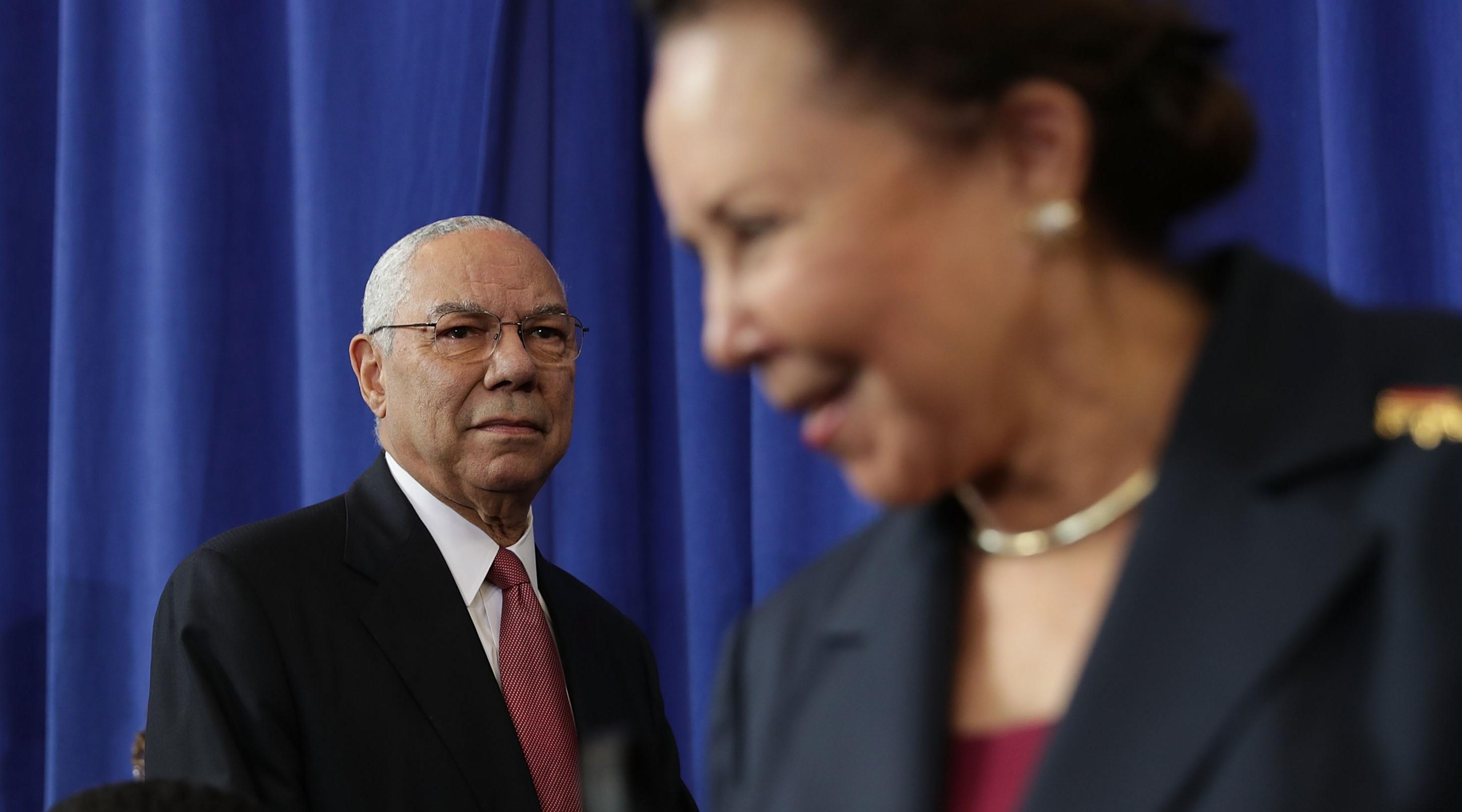 Colin Powell and wife Alma Johnson