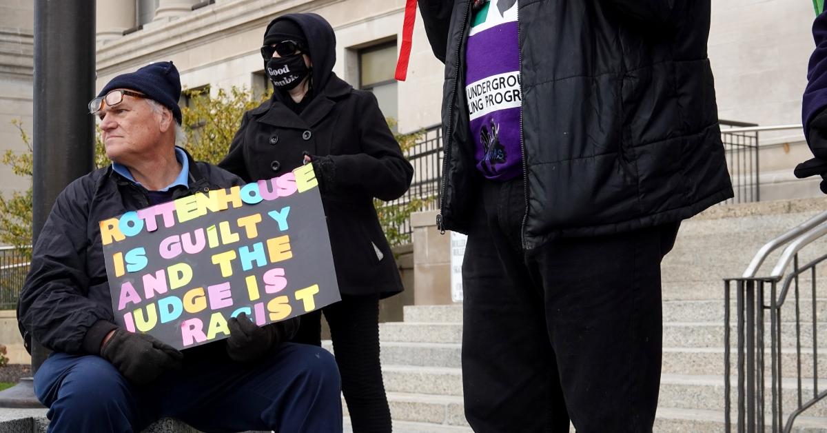 Protestors outside the Kenosha courthouse 