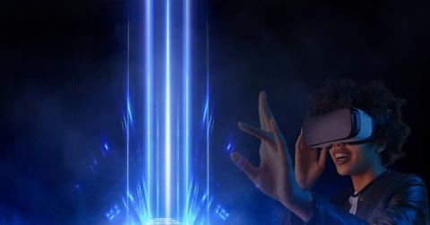 A person wearing a VR headset