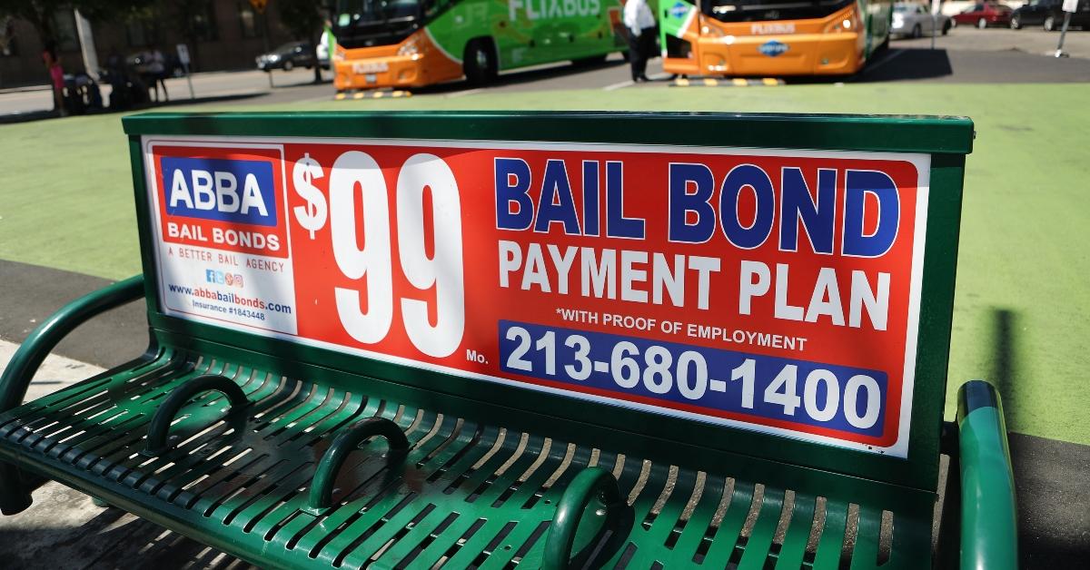 A sign for a bail bond company