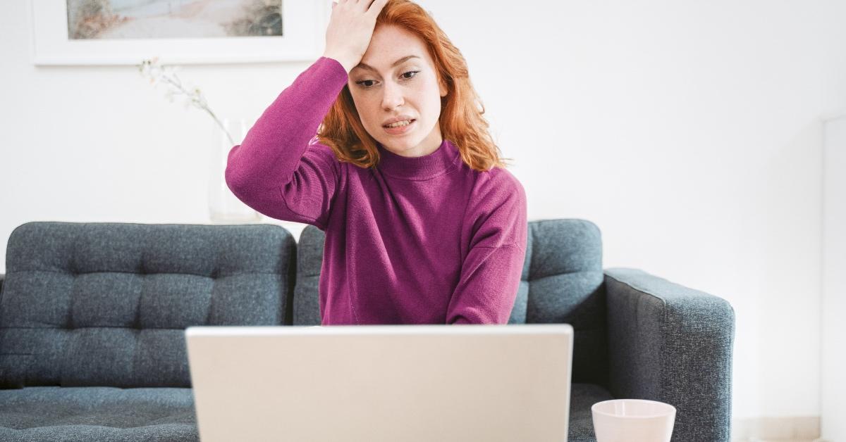 A woman doing her taxes