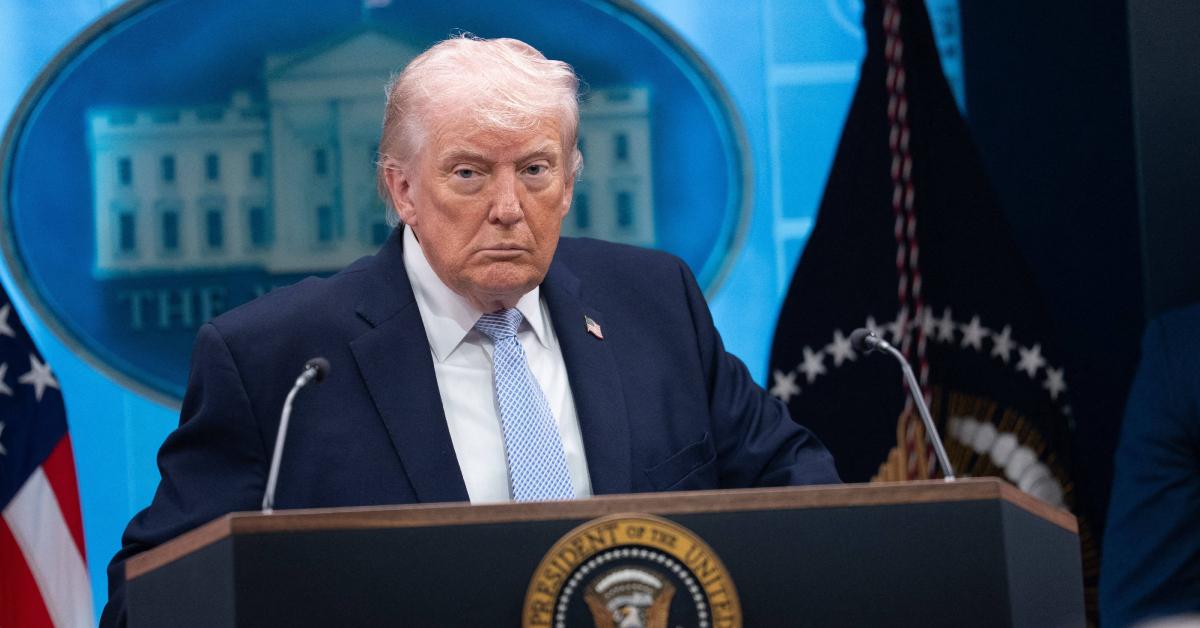 Donald Trump addressing a crowd.