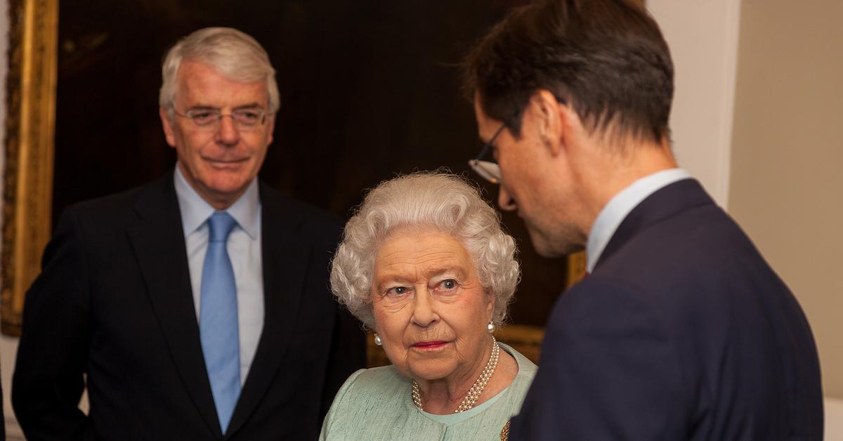 John Major, left, with the Queen at Chatham House