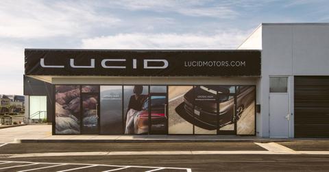 Lucid Motors electric vehicle showroom