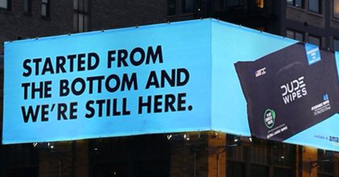 DUDE Wipes billboard