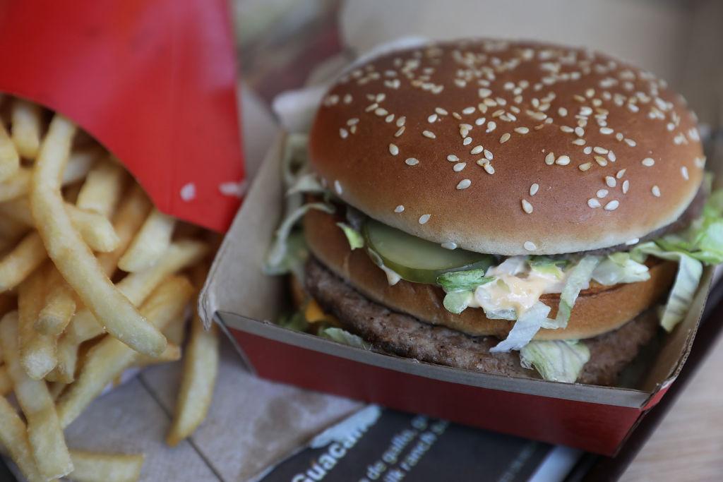 McDonald's Big Mac and fries on a tray