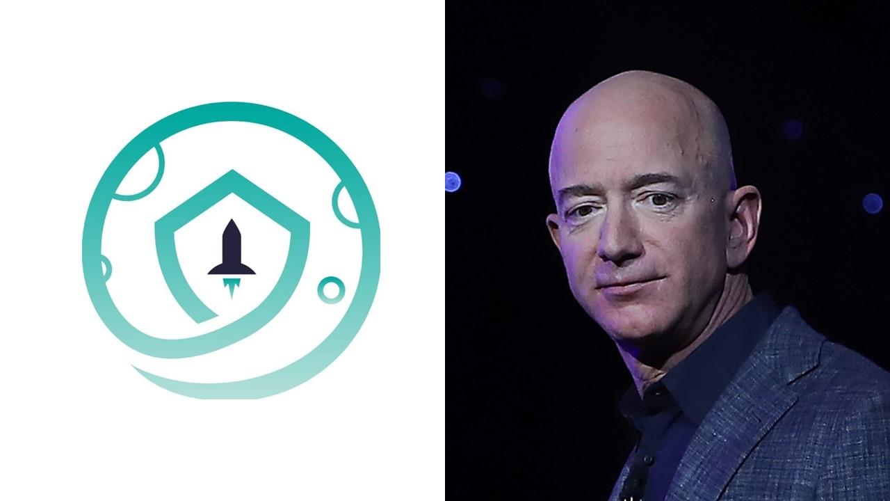 SafeMoon logo and Jeff Bezos