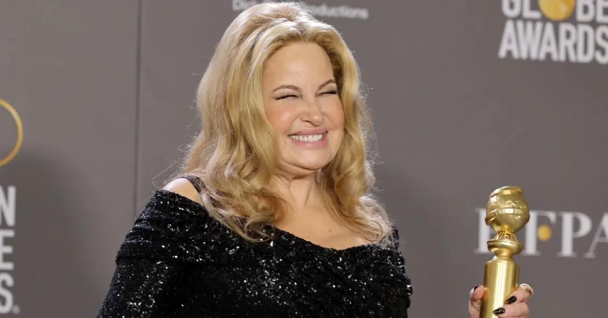 Jennifer Coolidge in a black dress at the 80th Golden Globe Awards in 2023.