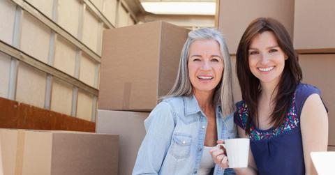 A daughter moving out of the parents' home