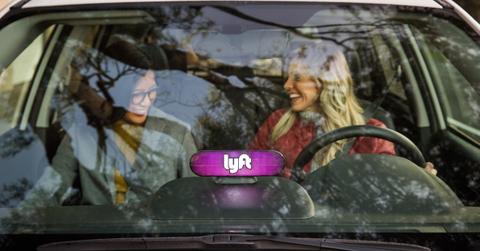 Women in a Lyft vehicle