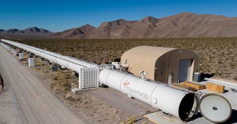 Virgin Hyperloop 500m of testing track in the desert