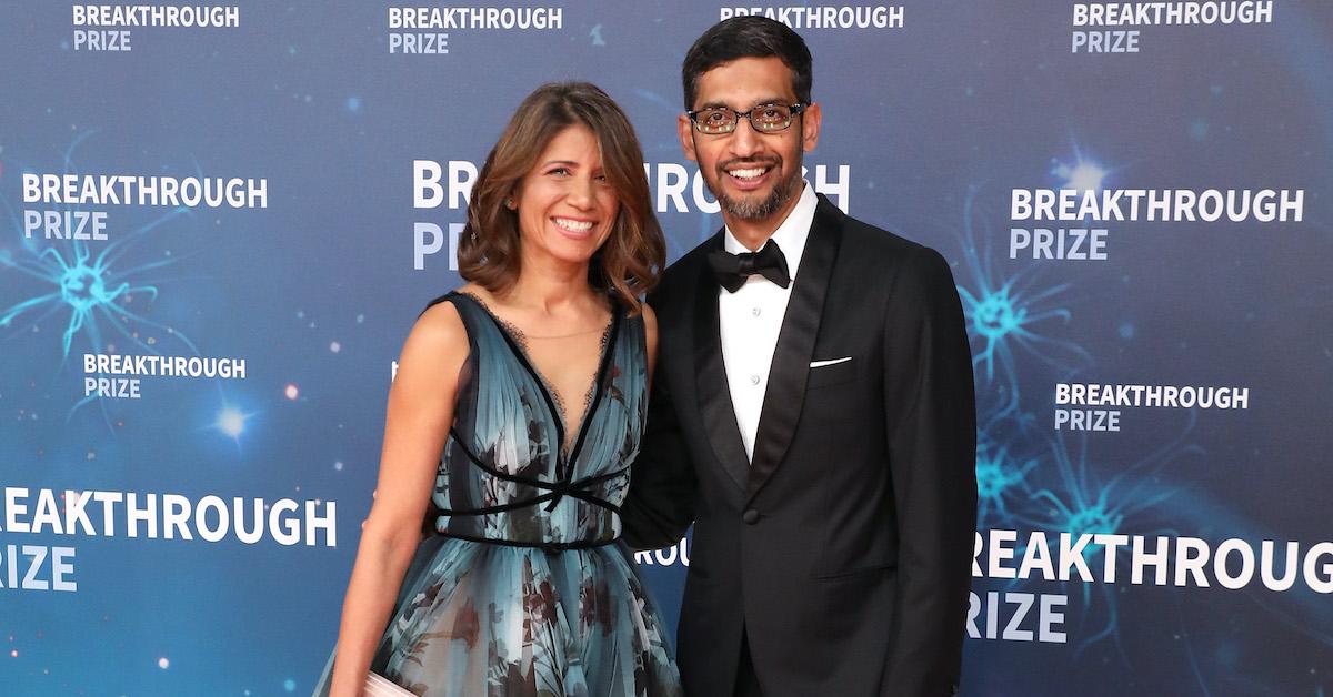 Sundar Pichai and his wife. 