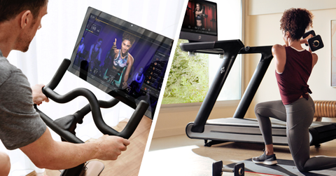 People working out on Peloton equipment