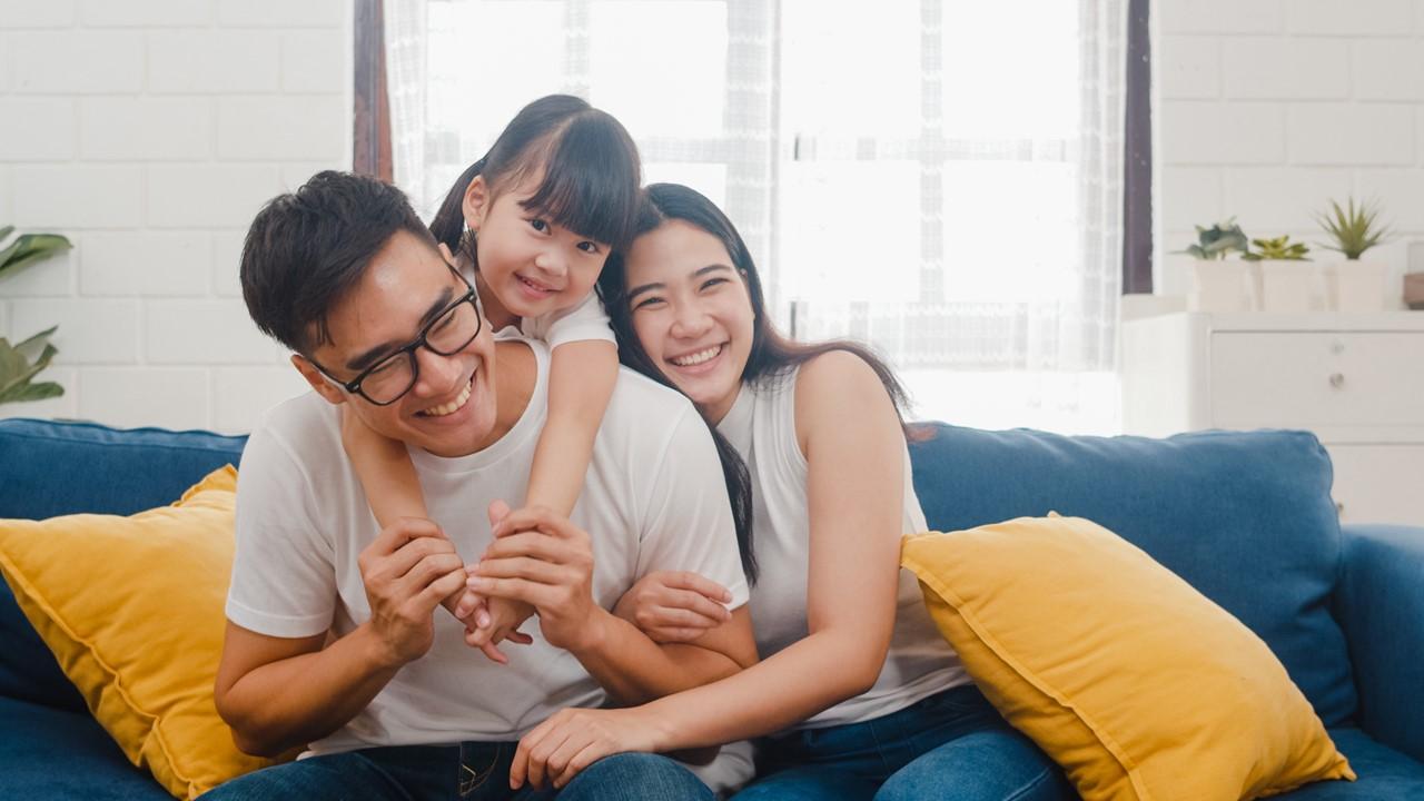 Parents with their daughter