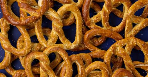 A pile of Auntie Anne's pretzels