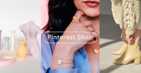 Pinterest Shop graphic of a person modeling jewelry and clothes