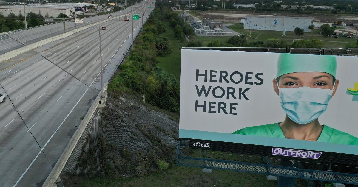 A billboard near a highway