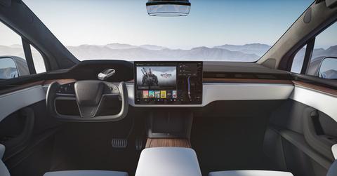 Interior view of Tesla vehicle