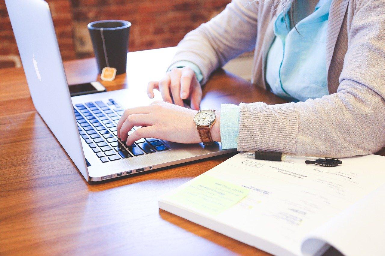 Person working on a laptop