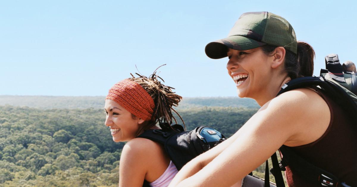 Hikers at overlook