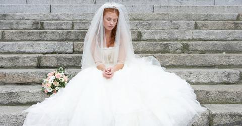 A bride in her wedding dress