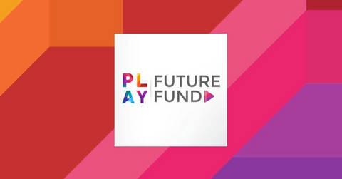 play future fund logo over colorful background