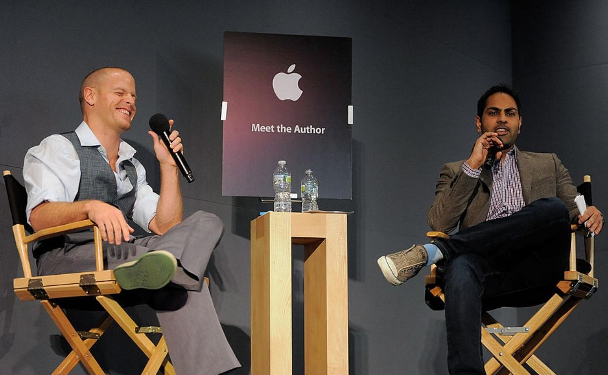 Tim Ferriss interviewing author Ramit Sethi for his podcast in 2011. 